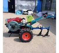 Mini motoculteur électrique à 2 roues pour tracteur de marche, cultivateur de ferme multifonction compatible avec les accessoires de charrue, de semoir et de remorque