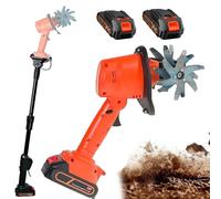 Mini-motoculteur sans Fil 21 V, Houe électrique, Cultivateur de Sol Portable, Profondeur de Travail 10 cm, Largeur de Labour 10 cm - Idéal pour l'entretien des Jardins, vergers(with Pole)