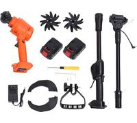 Mini-motoculteur sans fil, 235 tr/min, électrique, avec 4 rangées de fraises, 2 batteries 1,5 Ah, 1 chargeur, largeur de travail 10 cm, prise américaine