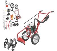 Mini-motofraise 4 temps, 240 U/min, 3-en-1, moteur essence 63cc, micro-cultivateur, micro-motofraise 4 chevaux avec roues, motofraise manuelle pour jardins, exploitations agricoles et champs