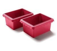 Mini moules à cake, 550g, lot de 2, rouge, 17x13x7,5 cm, en silicone