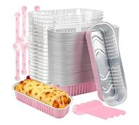 Mini moules à gâteaux avec couvercles 50 Barquettes Aluminium Pour Cake | Caissettes Pour Brownies Pour Pâtissiers Particuliers Traiteurs Décorateurs Événements Mariages Fêtes Rose