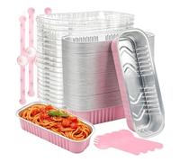 Mini Moules À Gâteaux Avec Couvercles 50 coupelles à dessert alu | Caissettes Pour Brownies Pour pâtissiers hôtes décorateurs événements mariage anniversaire Rose