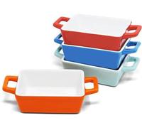 Mini-moules à pâtisserie rectangulaires en céramique - Parfaits pour les mini-lasagnes, le shepherd's pie et bien plus encore - Petits moules à gratin rectangulaires - Portions individuelles et portio