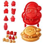 Mini moules à tarte de Noël réutilisables en relief | Presses à biscuits de Noël en plastique pour biscuits de Noël pour les fêtes de fin d'année, fruits, desserts, pâte