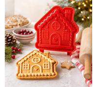 Mini moules à tarte et biscuits de Noël, mini ensemble de pâtisserie de | Emporte-pièce à presser à la main avec sapin de Noël, Père Noël, renne, moules en relief réutilisables pour la pâtisserie des
