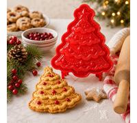 Mini moules à tarte et biscuits de Noël, mini ensemble de pâtisserie de | Emporte-pièce à presser à la main avec sapin de Noël, Père Noël, renne, moules en relief réutilisables pour la pâtisserie des