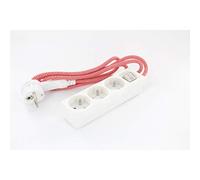 Mini multiprise 3x16A fiche Plate - Rouge/Blanc - Chacon