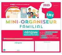 Mini-organiseur familial Mémoniak, calendrier familial mensuel (sept. 2024- déc. 2025)