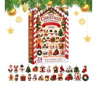 Mini Ornement d'Avent en Briques de Noël Calendrier Compte à Rebours 24 | Décoration de Noël pour l'Avent Pour Adultes Appartement Salon Chambre Chambre Bébé Bureau Bibliothèque Cheminée UN