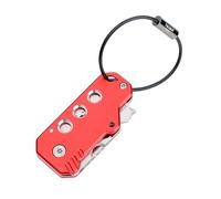 Mini-outil TROIKA avec 11 fonctions KEY TOOL Porte-clés avec boucle métallique Coupe-fil en acier inoxydable 420 et aluminium anodisé rouge Résistant et toujours à portée de main - Troika Original