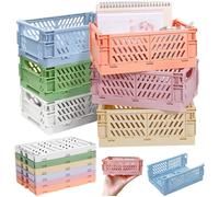 Mini Paniers de Rangement Pliants 6PCS Plastique 15x10x5.8cm, Bureaux Chambres Salles de rmoires Tiroirs Cuneary