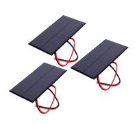 Mini Panneau Solaire 3 Pièces, Module D'alimentation de Cellule de Panneau Solaire en Polysilicium DC 6V 1W Cellule Solaire Photovoltaïque avec Câble de 30cm