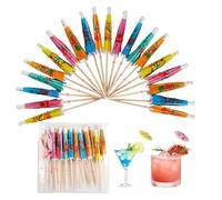 Mini parapluies à cocktail colorés 45 g pour décoration de fête | Bâtons de boissons parapluie pour fête, bar, barbecue, mariage, anniversaire, 45 g pour cupcakes, collations, sandwichs