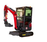 Mini-pelle 1,8 tonnes avec cabine moteur Kubota 10,2 kW 3 cylindres avec bras pivotant et train de chenilles extensible MW Tools MG18FC