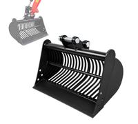 Mini pelleteuse 60 cm, seau tamis en acier au manganèse 2,5 cm, ouverture de tamis avec broches pour tamiser, filtrer et trier la terre, le sable, le compost