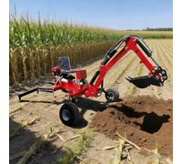 Mini pelleteuse hydraulique à 360° avec seaux interchangeables, pelle rétrocaveuse compacte et remorquable pour tracteur ferme et tranchée