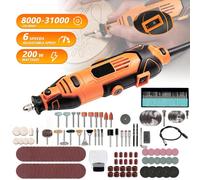 Mini-perceuse électrique - Stylo graveur / outil multifonction - Kit d'accessoires de 176 pièces - Pour les bijoux, le métal et le bois - Alimentation sur secteur
