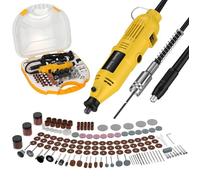 Mini perceuse rotative 260W - 8000-31000 RPM, 6 vitesses, 211 accessoires - Pour polissage, gravure, ponçage, découpe