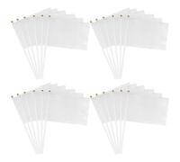 Mini Petit Drapeau Blanc, 24 Pièces Mini Drapeaux Blanc, 14 x 21CM Mini Drapeau À Main avec Hampe Massive et Fer de Lance pour Les événements Sportifs, Les Cérémonies et Les Fêtes