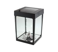 Mini photophore solaire, parois verre - Noir - Energie solaire - 1 ampoule
