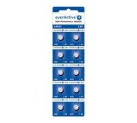 Mini piles alcalines everActive AG1 G1 LR621 LR60 - blister de 10 pièces
