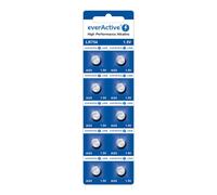 Mini piles alcalines everActive AG5 G5 LR754 LR48 - blister de 10 pièces