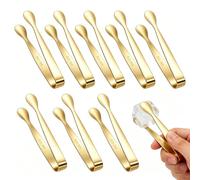 Mini Pince Alimentaire Inox Doré 11 cm, Lot de 8 Pinces à Sucre et Pince à Bonbon, Pince a Glacon Polyvalente pour Café, Thé, Cocktails, Buffet, Bar, Cuisine et Réceptions