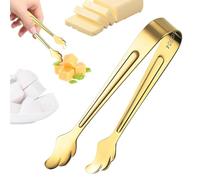 Mini pinces de service, pinces à bonbons Pinces de cuisine polyvalentes, | Acier inoxydable pour les cubes de sucre, les glaçons, les tranches de citron, les biscuits, les gu Or