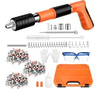 Mini pistolet à clous en acier, pistolet à rivets portatif, kit de pistolet à clous pour béton, dispositif de rainurage pour murs et plafonds en béton, outils de bricolage pour fixation murale Red Nai