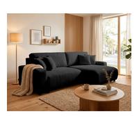 Mini Pivoine - Canapé d'angle réversible 4 places convertible avec coffre - Noir