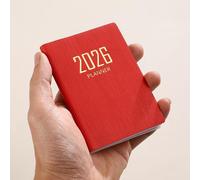 Mini planificateur quotidien 2026, bloc-notes de poche portable pour bureau, maison, rouge