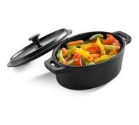 Mini Plat Ovale Bord Haut avec Couvercle en Fonte 12,5 x 9,3 cm