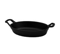 Mini plat ovale en fonte noir mat 15 cm