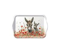 Mini plateau anes et coquelicots 20,5 x 13,5 cm