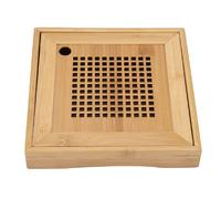 Mini plateau carré en bois pour thé Kongfu, servant à la fois de récipient pour leau et de plateau de service.