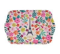 Mini Plateau Paris Tour Eiffel - Motif MULTIFLEURS - mélamine de qualité - Taille Mini 14 * 21 CM