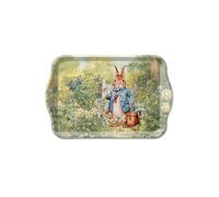 Mini plateau rectangulaire en mélamine Lapin au jardin fleuri