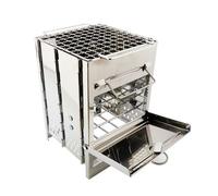 Mini Poêle À Charbon De Bois Pliable, Carré En Acier Inoxydable, Portable, Pour Barbecue, Pique-Nique, Outils D'extérieur