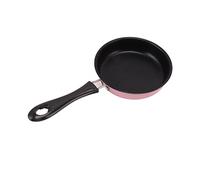 Mini poêle à frire antiadhésive en acier inoxydable de 12 cm (rose) | Revêtement antiadhésif, prêt à induction, longue poignée, facile à nettoyer, pour le petit déjeuner, le camping