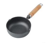Mini poêle à frire en fonte noire avec bec verseur, design profond pour œufs et lait, batterie de cuisine compacte pour petites cuisines, 10,9 cm