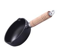 Mini Poêle à Œufs en Fer avec Manche en Bois, Noir | Petite Fonte pour Maison et Boulangerie, Cuisson Rapide, Usage Solide, Ajoute L'huile Automatiquement