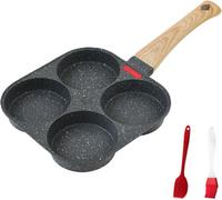 Mini poêle à œufs - Poêle à œufs et à crêpes - Antiadhésive en fonte - Pour gaz et induction - Compacte, sans couvercle - Noire