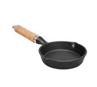 Mini poêle antiadhésive en fer 9,9 cm avec manche en bois pour œufs | Poêle compacte en fer antiadhésive de 9,9 cm avec manche en bois pour œufs et petites portions