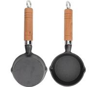 Mini poêles à frire en fonte en forme de moule à œufs, lot de 2 - Poêles antiadhésives pour omelette à un œuf - Petites poêles à œufs de 10 cm