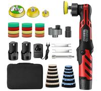 Mini-polisseuse autonettoyante - Sans fil, 12 V - Appareil portable - Polyvalente - Pour l'application de cire - Disques de polissage de 2,5/3,8/7,6 cm - Coffret B