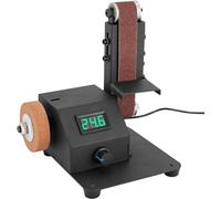 Mini ponceuse à bande, 350W, 8500 tr/min. Ponceuse électrique à bande, livrée avec des bandes. Affûteur-ponceuse pour le métal, le bois, l'acrylique, la pierre et le tilleul