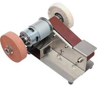 Mini ponceuse à bande, angle réglable, réduction des vibrations, argent