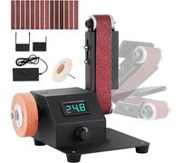 Mini ponceuse à bande de 350W - ponceuse électrique - fonctionnement sur secteur - avec 10 bandes abrasives de 3x38 cm - appareil de table pour le métal et le bois
