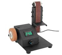 Mini ponceuse à bande électrique 350 W avec 10 bandes - Affichage intelligent - Vitesse réglable en continu - Pour outils, métal, bois, aluminium